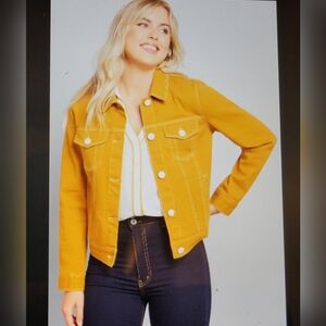 Modcloth Mustard Jean Denim Jacket READ LQQK Size 2X